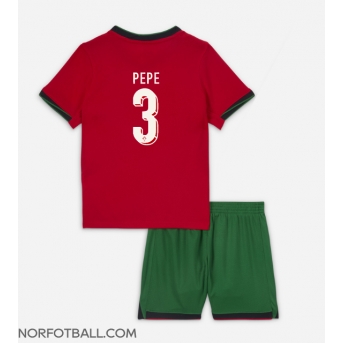 Billige Fotballdrakt Portugal Pepe #3 Replika Hjemmedraktsett Barn EM 2024 Kortermet (med bukser)